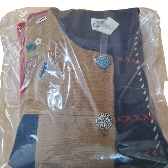 Vntg Koret Multicolor Patchwork Cardigan. 80s 90s. XL. H109 - Picture 10 of 10